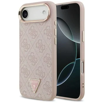 Калъф за iPhone 17 Air - Guess - Hardcase 4G Triangle Logo MagSafe (GUHMP17MP4GTDGMP) - Розов