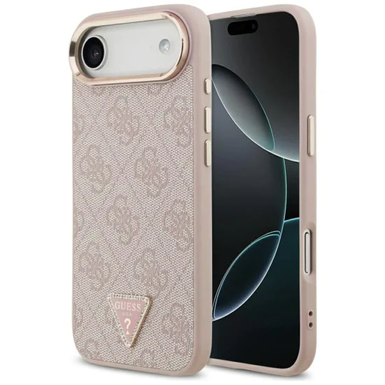 Калъф за iPhone 17 Air - Guess - Hardcase 4G Triangle Logo MagSafe (GUHMP17MP4GTDGMP) - Розов