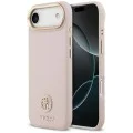 Калъф за iPhone 17 Air - Guess - Grained Strass Logo MagSafe (GUHMP17MPGCRMDEP) - Розов