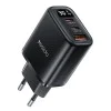 Зарядно за стена – Yesido Wall Charger (YC69) – Дигитален дисплей, бързо зареждане, 2× Type-C, 30W – Черно