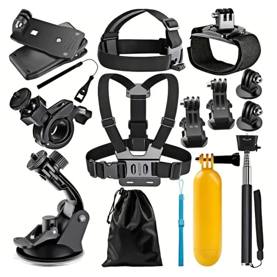 Комплект аксесоари – Techsuit CamQuest 15in1 (SA15) – за GoPro – Черен