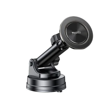 Стойка за автомобил – Yesido C179 – табло/стъкло, магнитен Star Ring дизайн, 360°, цинкова сплав – Черна