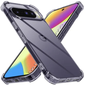 Калъф за Google Pixel 10 / 10 Pro - Удароустойчив Прозрачен силикон - Черен