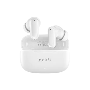 Безжични слушалки – Yesido Wireless Earbuds (TWS38) – Track System Stereo, микрофон, Bluetooth 5.4, в ухо дизайн, 250mAh – Бели