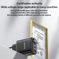 Зарядно за стена – Yesido Wall Charger (YC69) – Дигитален дисплей, бързо зареждане, 2× Type-C, 30W – Черно