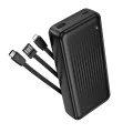 Външна батерия – Borofone (BJ79A) – USB-C + USB + Lightning кабели, 20000mAh – Черен