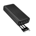 Външна батерия – Borofone (BJ79A) – USB-C + USB + Lightning кабели, 20000mAh – Черен