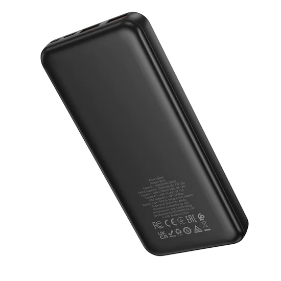 Външна батерия – Borofone (BJ78 Clever) – 2x USB + USB-C + Micro-USB, Fast Charge, 10000mAh – Черен