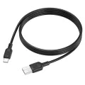 Кабел за данни / зареждане – Borofone (BX113 Lenny Series) – USB към Type-C, силикон, 3A, 1m – Черен