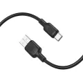 Кабел за данни / зареждане – Borofone (BX113 Lenny Series) – USB към Type-C, силикон, 3A, 2m – Черен