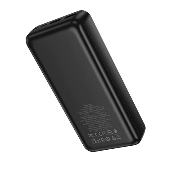Външна батерия – Borofone (BJ80A Clever) – 2x USB + Type-C, QC3.0 22.5W, 20000mAh – Черен