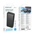 Външна батерия – Borofone (BJ80A Clever) – 2x USB + Type-C, QC3.0 22.5W, 20000mAh – Черен