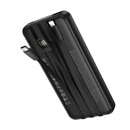Външна батерия – Borofone (BJ79 Clever) – вграден 3-in-1 кабел, 10000mAh – Черен