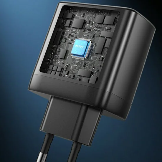 Зарядно за стена – Yesido Wall Charger (YC144) – 2× Type-C + USB-A, GaN, 65W, Fast Charge – Черно
