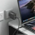 Зарядно за стена – Yesido Wall Charger (YC144) – 2× Type-C + USB-A, GaN, 65W, Fast Charge – Черно