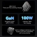 Зарядно за стена – Yesido Wall Charger (YC142) – GaN, бързо зареждане, 3 в 1, 2× Type-C, 100W – Черно