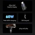 OTG адаптер – Yesido GS28 – Lightning → Type-C, 60W, fast charge, 480Mbps, алуминий – Сив