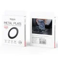 Метална пластина – Yesido Metal Plate (C208) – кръгла, MagSafe, кожен десен – Черна