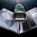 OTG адаптер – Yesido GS24 – Type-C → Type-C, дисплей на мощността, 100W, 5A – Сив