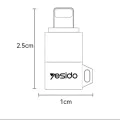 OTG адаптер – Yesido GS30 – Micro-USB → Lightning, 480Mbps, алуминий, 12W – Сив