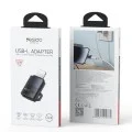 OTG адаптер – Yesido GS30 – Micro-USB → Lightning, 480Mbps, алуминий, 12W – Сив