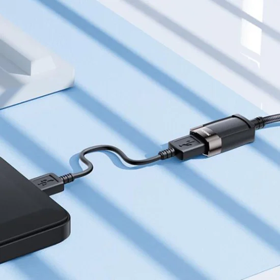 USB удължител – Yesido Extension Adapter (GS26) – USB2.0, кабел 1.5m, оплетка, високоскоростен – Сив