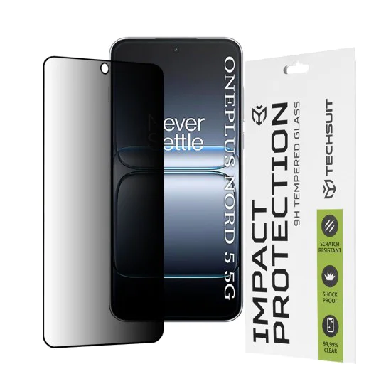 Протектор – Techsuit 111D Privacy Full Glue – OnePlus Nord 5 – Черен