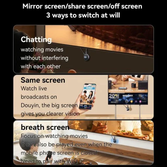 HDMI Miracast адаптер – Yesido Screen Mirroring Dongle (TV15) – Dual WiFi 2.4/5GHz, HDTV, 1080P, 5V/1A – Сив