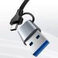 Ethernet адаптер – Yesido HB26 – USB/Type-C → RJ45, 1000Mbps, Windows/MacOS/Linux – Сив