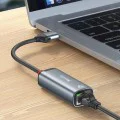 Ethernet адаптер – Yesido HB26 – USB/Type-C → RJ45, 1000Mbps, Windows/MacOS/Linux – Сив