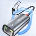 Ethernet адаптер – Yesido HB26 – USB/Type-C → RJ45, 1000Mbps, Windows/MacOS/Linux – Сив