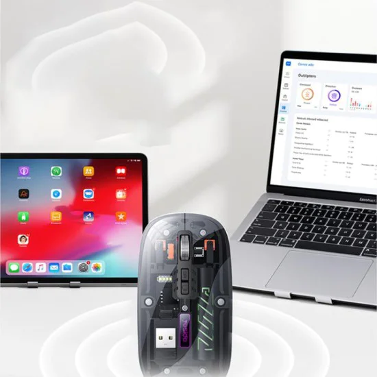 Безжична мишка – Yesido Wireless Mouse (KB29) – Type-C, BT + 2.4G, 800/1200/1600 DPI, 400mAh – Бяла