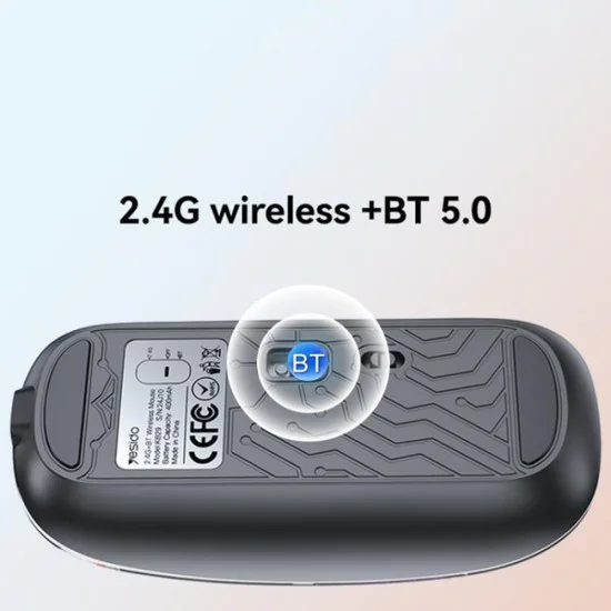 Безжична мишка – Yesido Wireless Mouse (KB29) – Type-C, BT + 2.4G, 800/1200/1600 DPI, 400mAh – Бяла