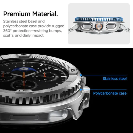 Безел Spigen Tune Pro Pilot – Samsung Galaxy Watch8 Classic – Сребрист