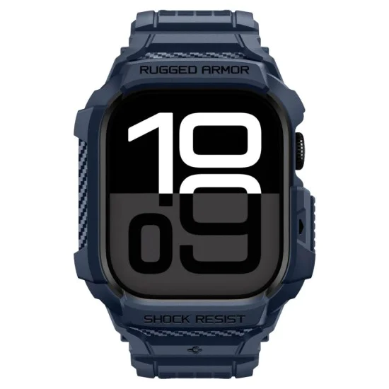 Калъф за Apple Watch 10 / Watch 11 42mm – Spigen Rugged Armor Pro V2 – Тъмносин