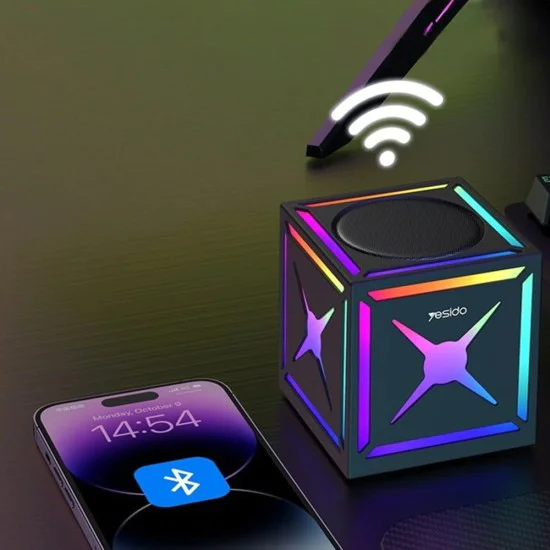 Безжична колонка – Yesido Portable Wireless Speaker (YSW34) – Bluetooth 5.3, TWS, RGB, 500mAh – Черна