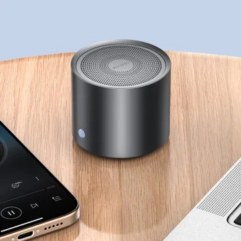 Мини колонка – Yesido Wireless Speaker (YSW30) – Bluetooth 5.0, бас диафрагма, ултра компактна, IPX5, Type-C, 700mAh – Черна