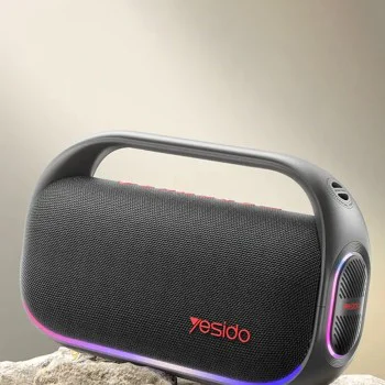 Безжична колонка – Yesido Wireless Speaker (YSW31) – RGB ефект, Bluetooth 5.0, 80W, 8000mAh, водоустойчива – Черна
