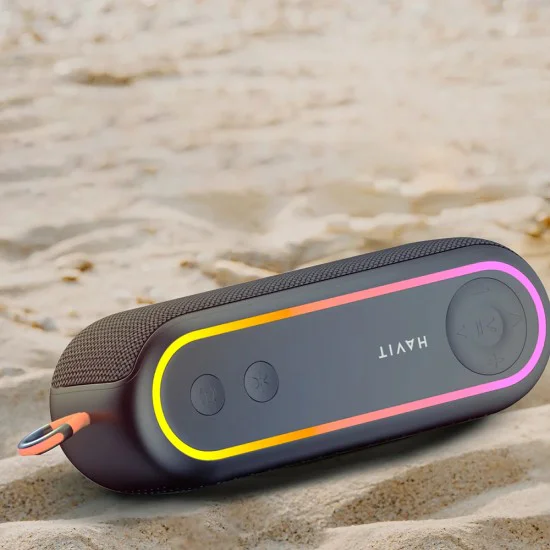 Havit - Безжична тонколона (SK810BT) - USB-C, Bluetooth 5.3, TWS, TF, USB, FM, AUX, Hands-Free разговори, RGB, IPX5, 2400mAh - Черна