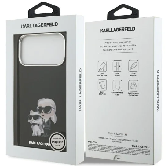 Калъф за iPhone 17 Pro – с MagSafe – Karl Lagerfeld (KLHMP17LHMKCAQOK) IML Aquarelle – Karl & Choupette