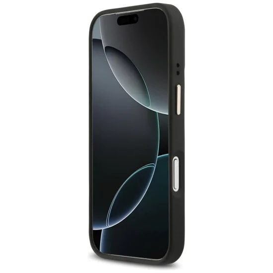 Калъф за iPhone 17 Pro – с MagSafe – Guess (GUHMP17LPCS4GPTK) Hardcase 4G Triangle Logo с поставка за камера – Черен