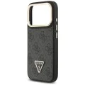 Калъф за iPhone 17 Pro Max – с MagSafe – Guess (GUHMP17XPCS4GPTK) Hardcase 4G Triangle Logo с поставка за камера – Черен