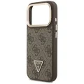Калъф за iPhone 17 Pro Max – с MagSafe – Guess (GUHMP17XPCS4GPTW) Hardcase 4G Triangle Logo с поставка за камера – Кафяв