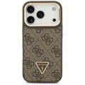 Калъф за iPhone 17 Pro Max – с MagSafe – Guess (GUHMP17XPCS4GPTW) Hardcase 4G Triangle Logo с поставка за камера – Кафяв
