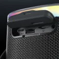 Безжична колонка – Yesido Wireless Speaker (YSW25) – Bluetooth 5.3, RGB, IP67, дръжка, TF/AUX/USB/Type-C, 1800mAh – Черна
