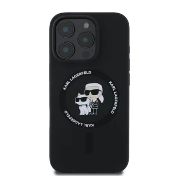 Калъф за iPhone 16 Pro Max - Karl Lagerfeld Silicone KC Body Ring MagSafe - Черен