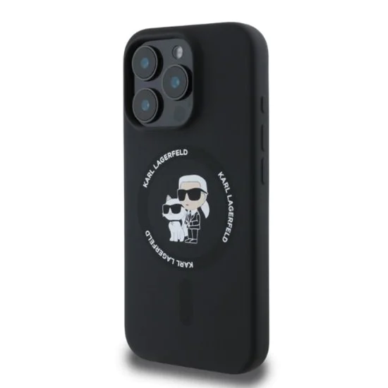 Калъф за iPhone 16 Pro Max - Karl Lagerfeld Silicone KC Body Ring MagSafe - Черен