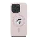Калъф за iPhone 16 Pro Max - Karl Lagerfeld Silicone KC Body Ring MagSafe - Розов