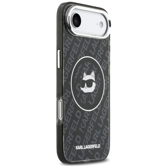 Калъф за iPhone 17 Air - Karl Lagerfeld IML Choupette Head Logo MagSafe - Черен