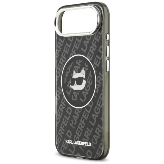 Калъф за iPhone 17 Air - Karl Lagerfeld IML Choupette Head Logo MagSafe - Черен